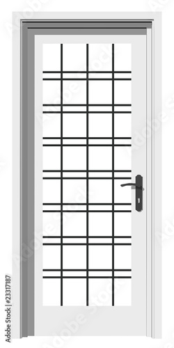 High resolution conceptual 3D closed door isolated on white