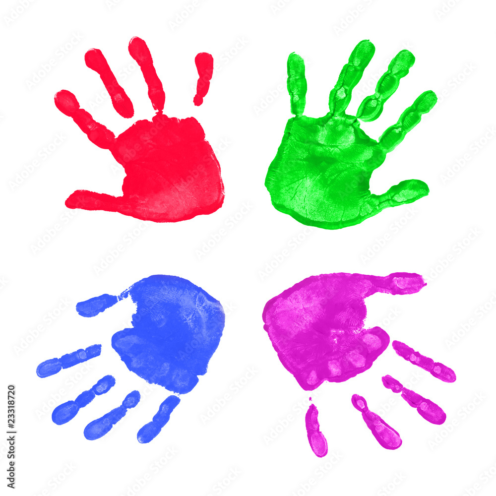 Colorful hands prints