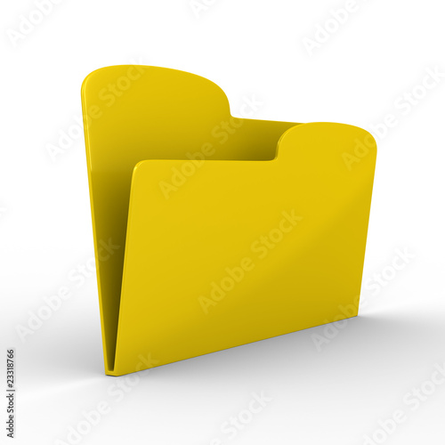 Yellow computer folder on w...