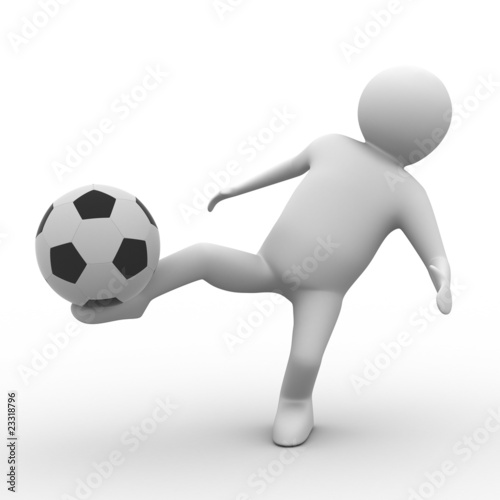 soccer player with ball on ...