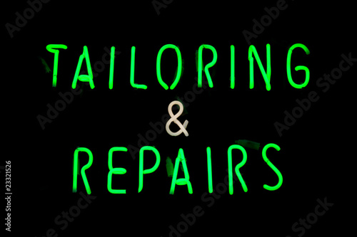 TAILORING & REPAIRS neon sign