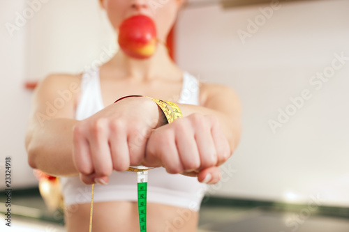 Diet - woman gagged and handcuffed photo