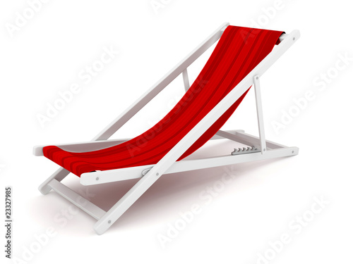 Photographie Chaise lounge over white