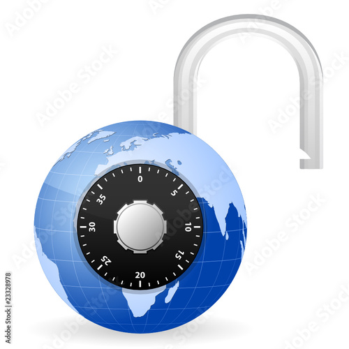 Open world globe padlock