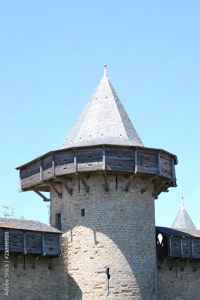 Fototapeta premium Mirador dans une tour de la cité de Carcassonne