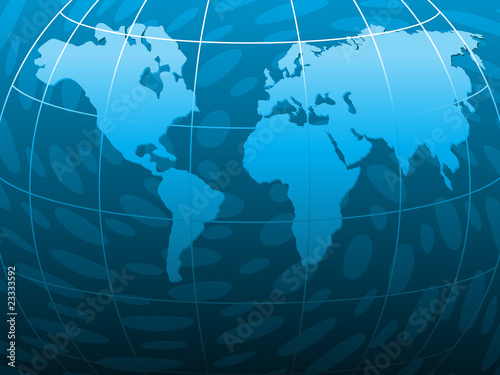abstract blue based theme with world