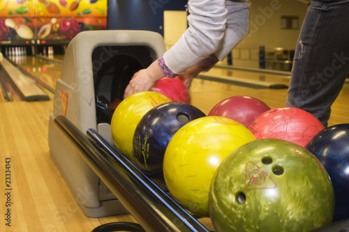 Colorful bowling balls