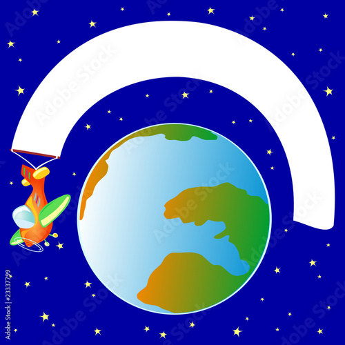 Aereo e banner, attorno al mondo