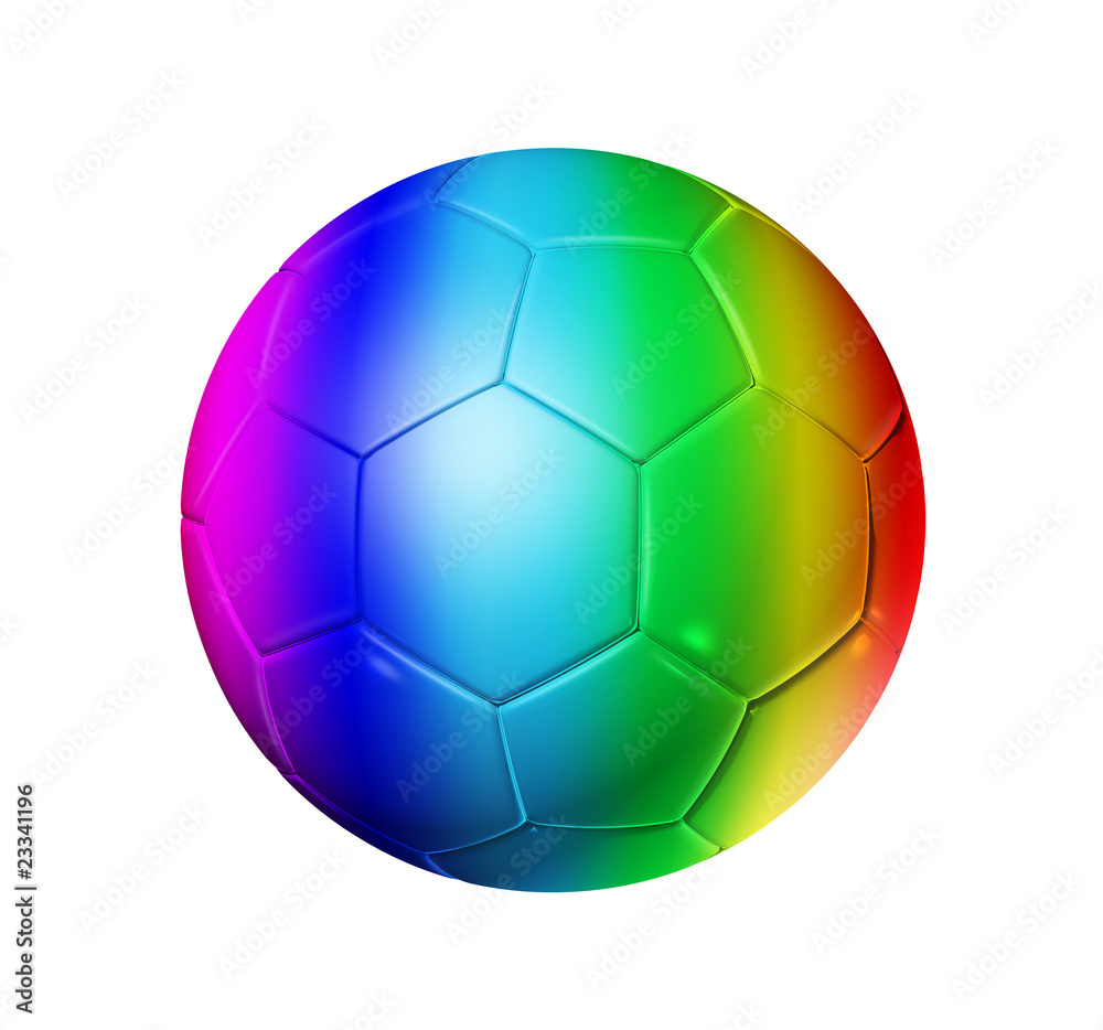 Fototapeta premium Rainbow soccer football ball