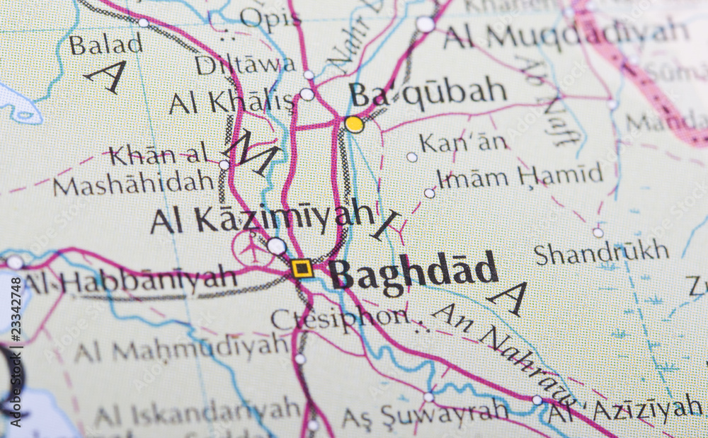 Naklejka premium Baghdad map