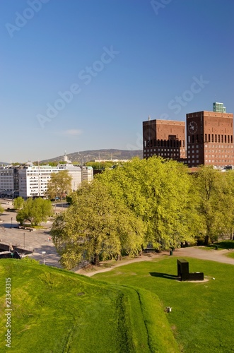 Oslo City Hall Radhus in the Spring