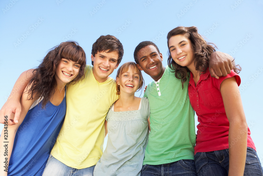 Group Of Teenage Friends Standing Outside Group Of Teenage Friends Standing Outside