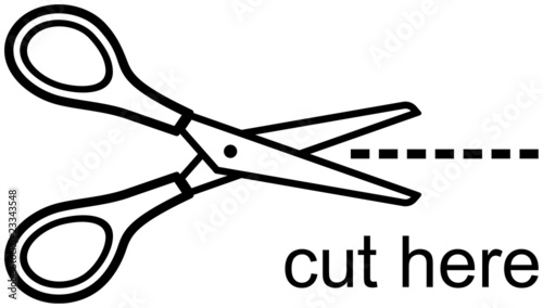 Scissors - Cut here (Vector)