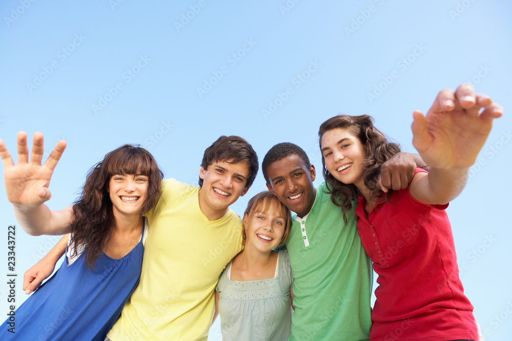 Group Of Teenage Friends Standing Outside Group Of Teenage Friends Standing Outside