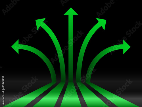 green glossy 3d arrows