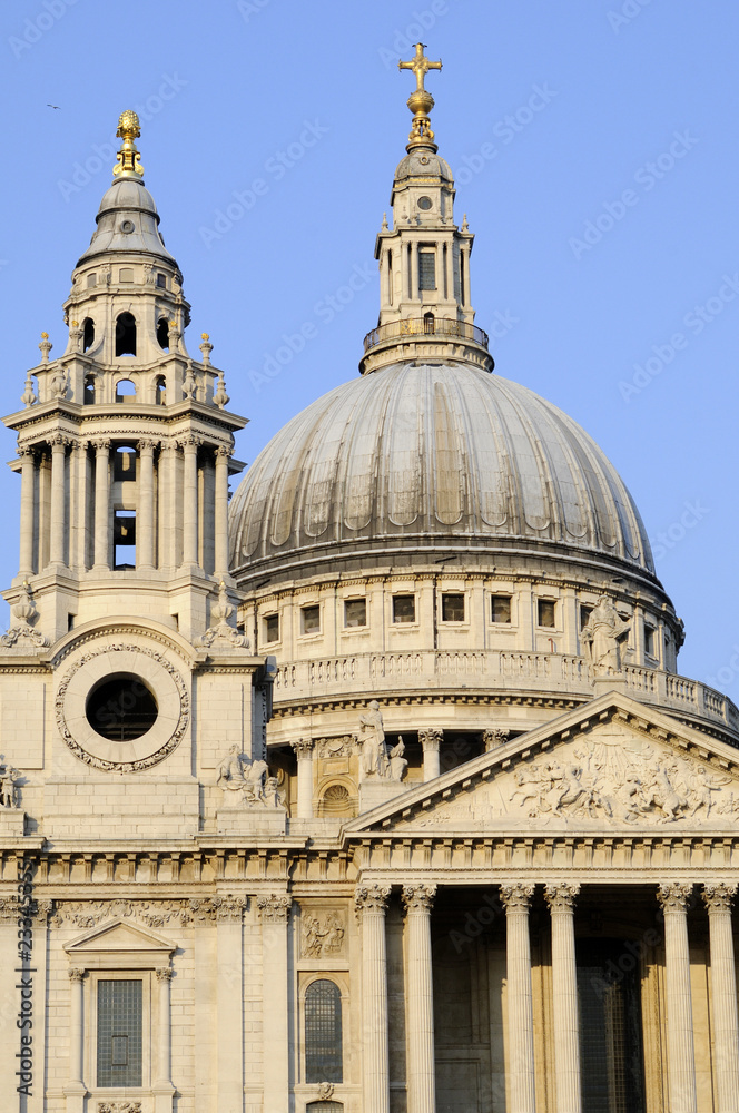 dome and architectural details of cathedral from London