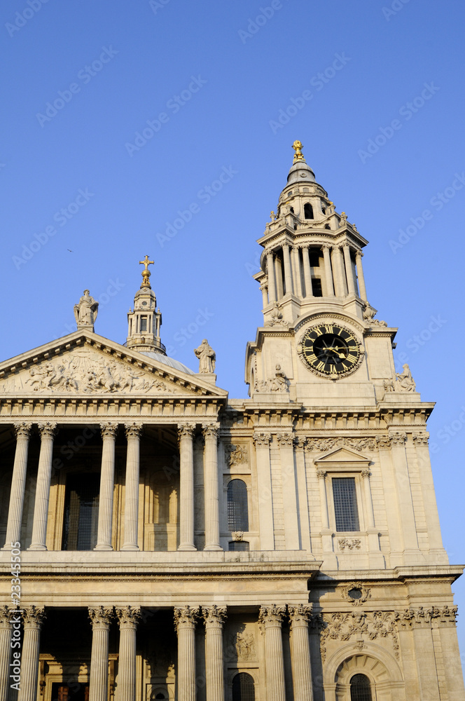 columns of Saint Paul's Cathedral from London UK