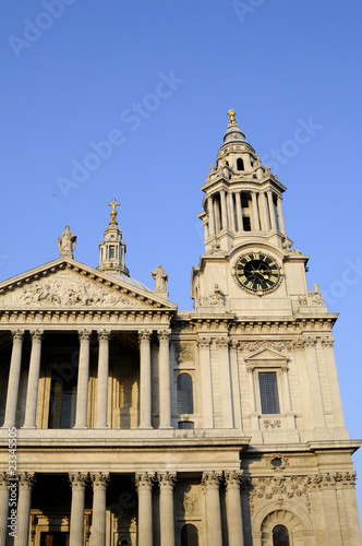 columns of Saint Paul s Cathedral from London UK