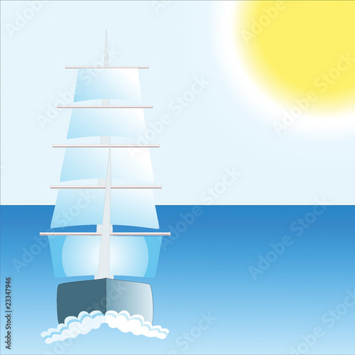 Ancient ship sailing