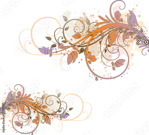 Floral abstract illustration in pastels colours