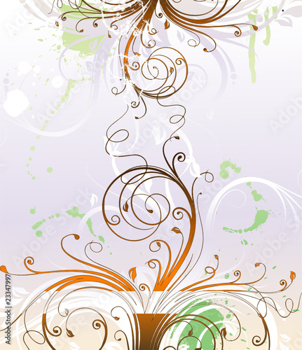 Floral abstract illustration in pastels colours