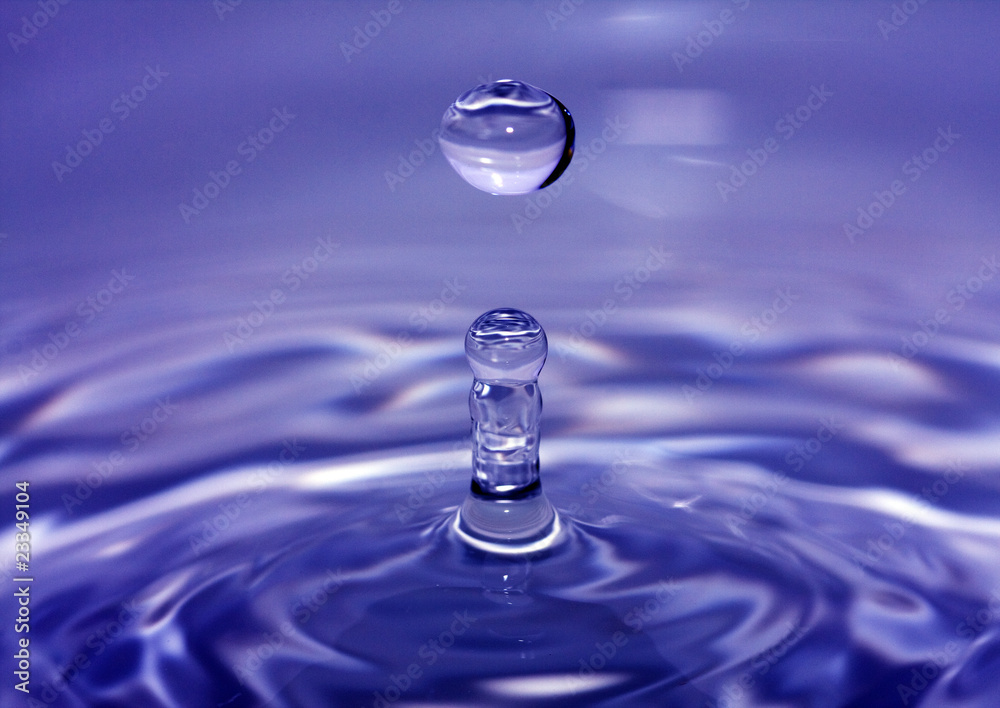 beautiful splash of blue water drop