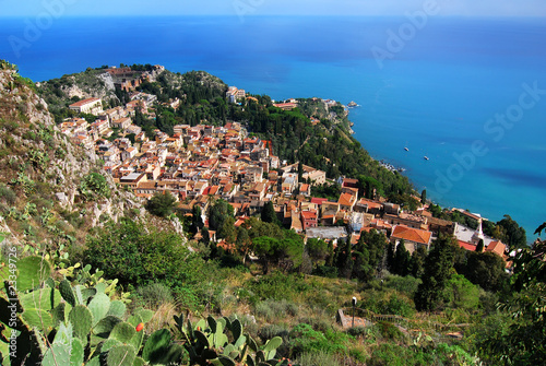 Obraz na płótnie Taormina panorama, Sicily w salonie