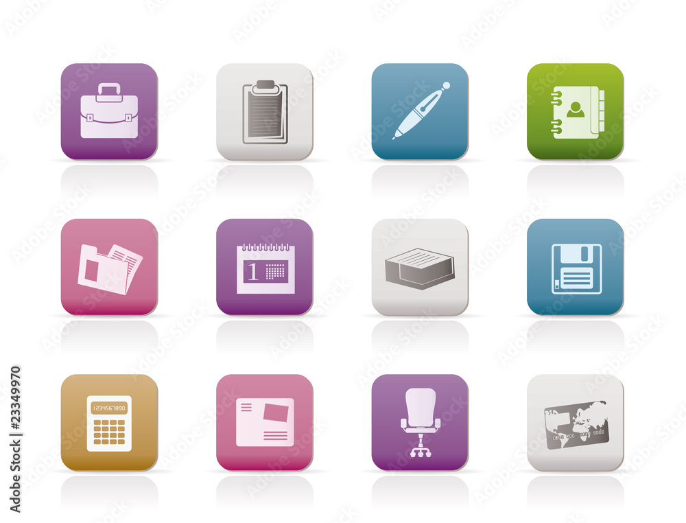 Business and office icons - vector icon set