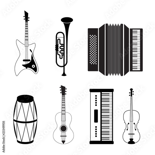Musical instrument icons - vector icon set