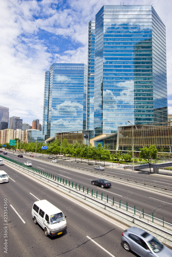 Fototapeta premium Traffic through downtown Beijing