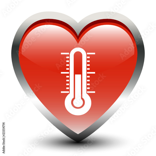 Heart Shape Thermometer Sign Icon