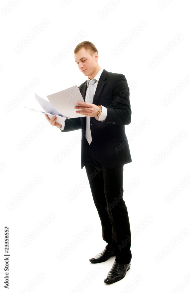 Young man with some documents Young man with some documents