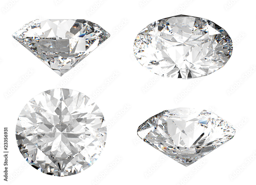 White diamond in different angles