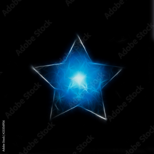 Glowing blue festive star