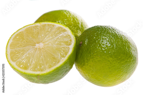 Lime on white background