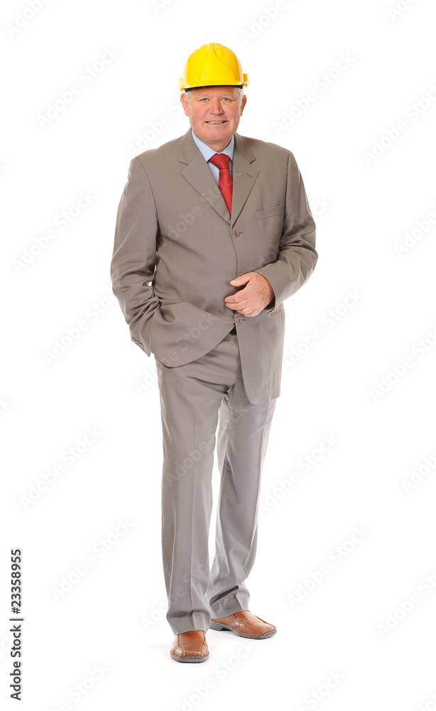 Successful mature businessman or foreman Successful mature businessman or foreman