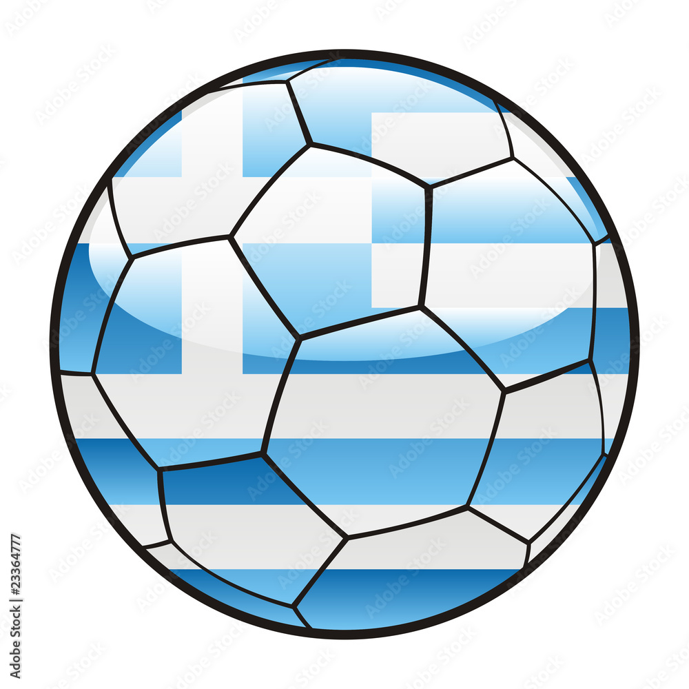 Naklejka premium flag of Greece on soccer ball - world cup 2010