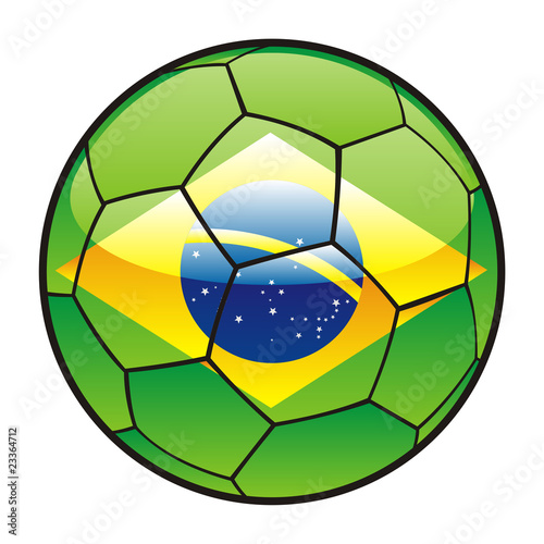 flag of Brazil on soccer ball - world cup 2010
