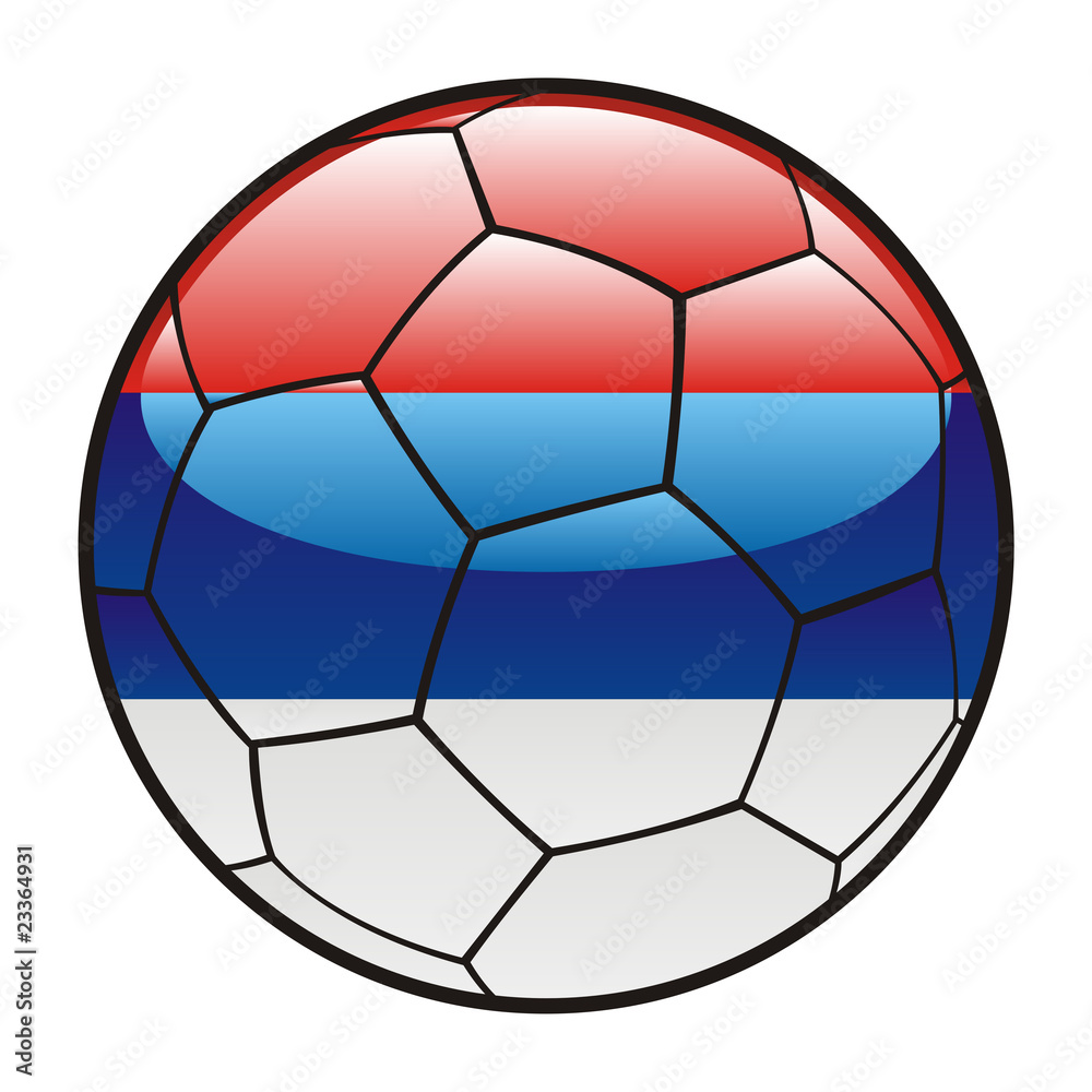 Obraz premium flag of Serbia on soccer ball - world cup 2010
