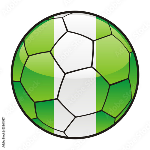 flag of Nigeria on soccer ball - world cup 2010