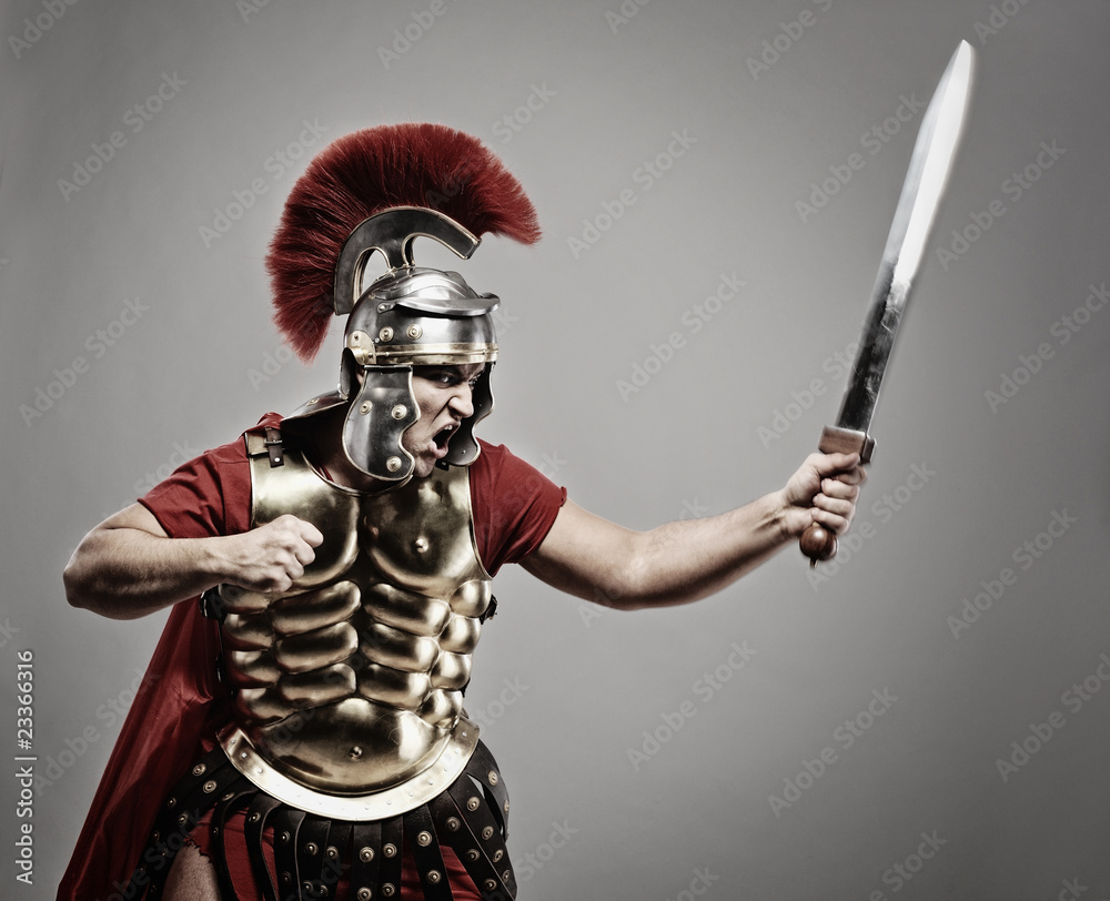 Naklejka premium Legionary soldier ready for a war .