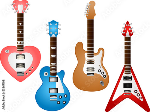 Vector iconic guitars set. To see the other vector guitar illustrations , please check Guitars collection.