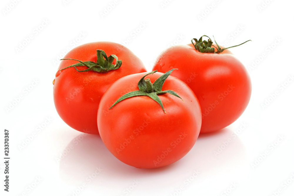 red tomato  vegetables   isolated on white background