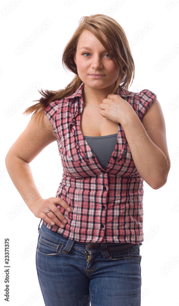 young women isolated on a white background. young women isolated on a white background.