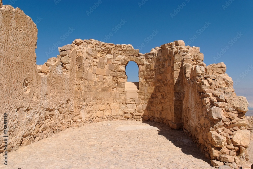 Ruins of ancient church with arched window