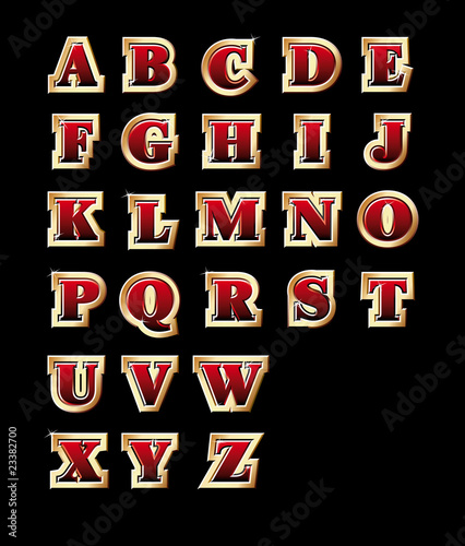Golden style alphabet
