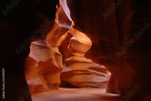 Light and shadow in the passage, Antelope canyon, Arizona