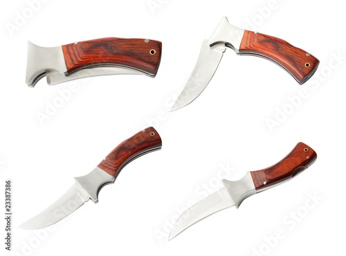 Slika na platnu collapsible knife in different positions.