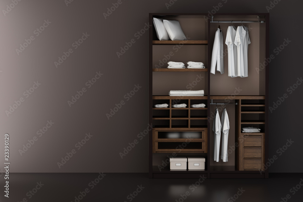 Inside the modern closet 3d rendering Inside the modern closet 3d rendering