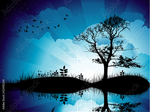 lake lanscape vector